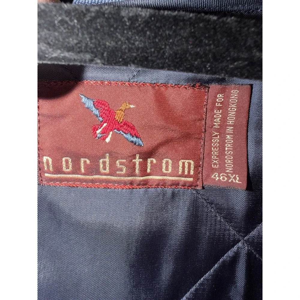 Vintage Nordstrom Coat Mens 46XL Blue Trench Belted Double Breasted Hong Kong